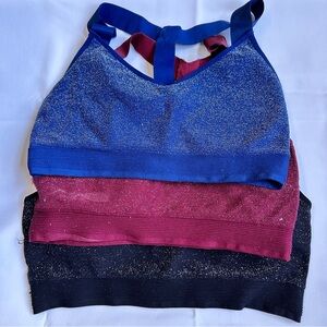 Flirtitude Sparkle Sports Bras - Blue, Red, Black IW-340